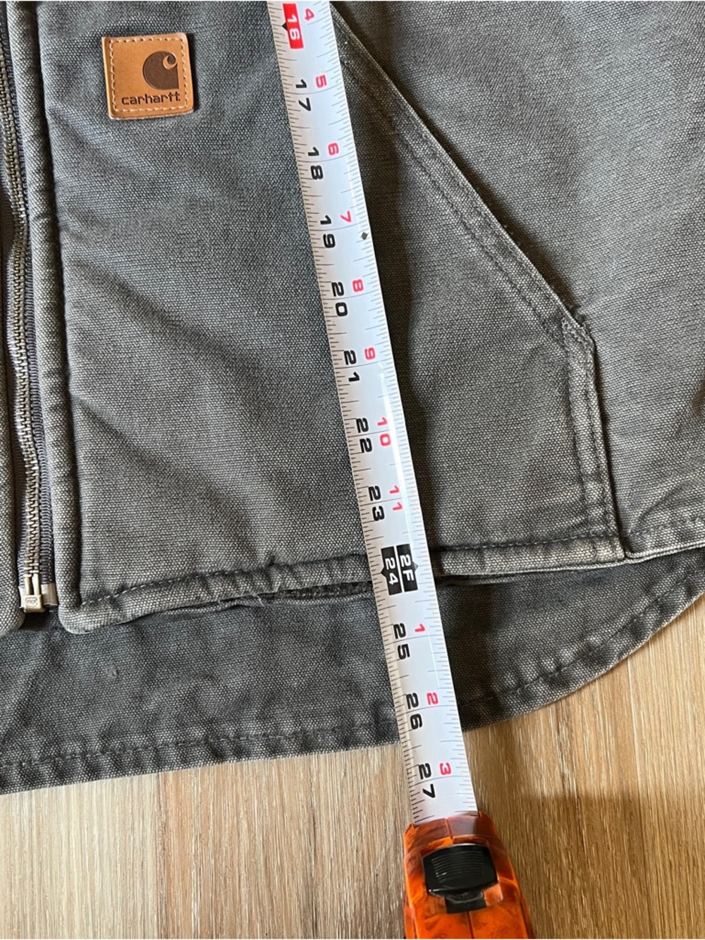 Carhartt Sherpa Lined Duck Vest Gray Workwear Zip Men’s Large - Picture 6 of 8